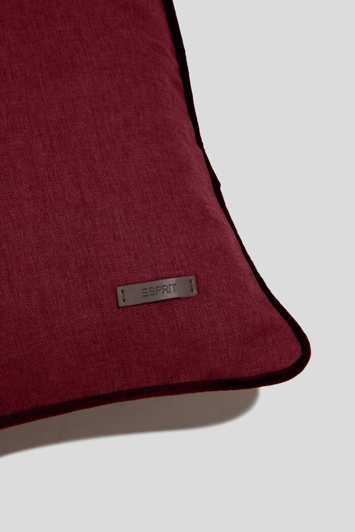 Housse de coussin décorative rehaussée d’un passepoil en velours, DARK RED, detail image number 1
