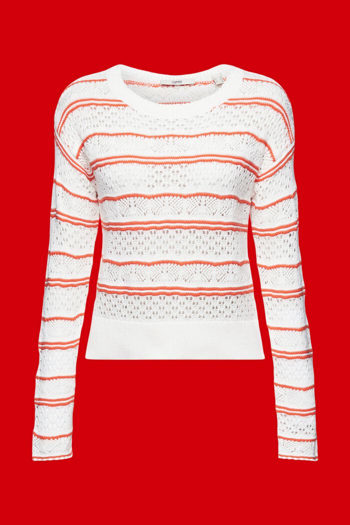 Pull-over en coton durable texturé, NEW OFF WHITE, detail image number 6