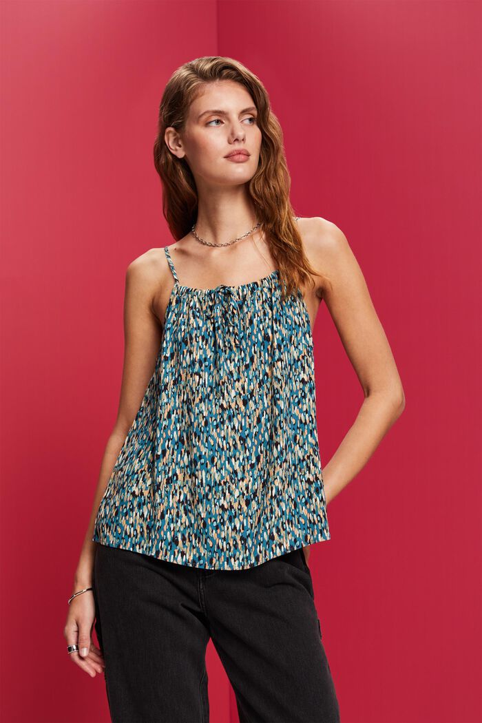 Top met print all- over, TURQUOISE, detail image number 0