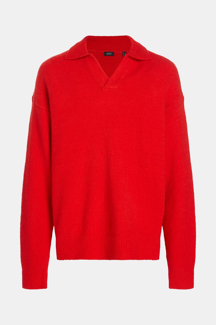 Pull style polo, RED, detail image number 5