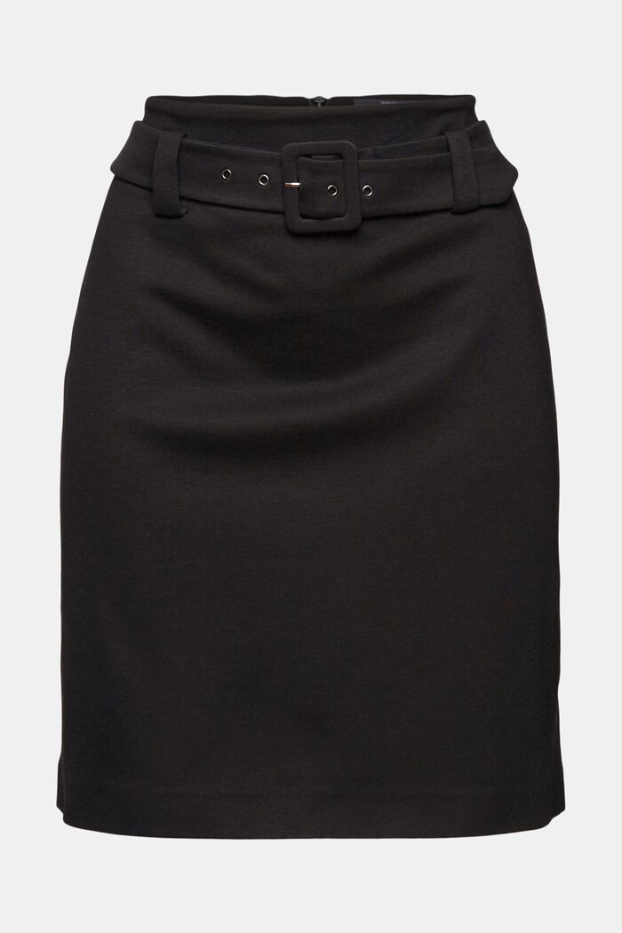 Mini-jupe à ceinture en jersey punto, BLACK, detail image number 7