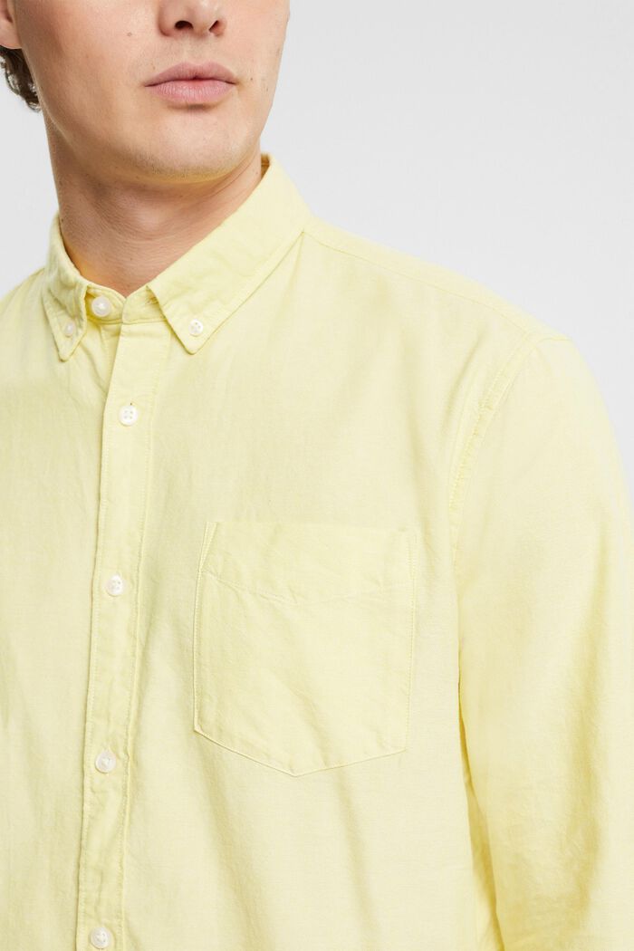 Overhemd met buttondownkraag, BRIGHT YELLOW, detail image number 2