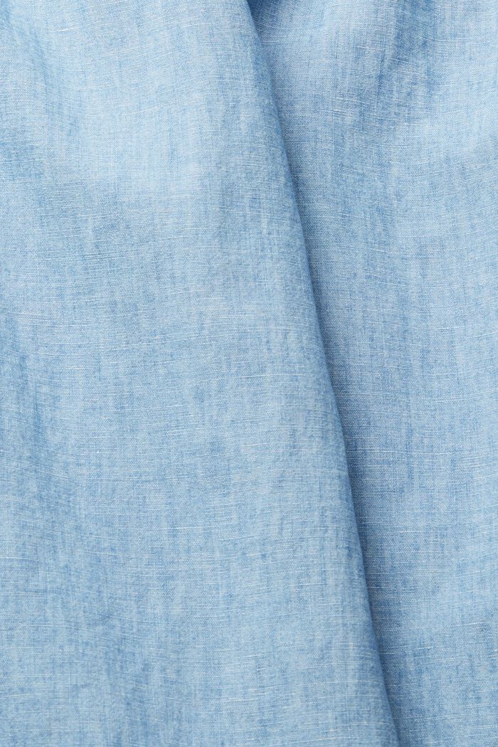 Met linnen: culotte met denim look, BLUE LIGHT WASHED, detail image number 6