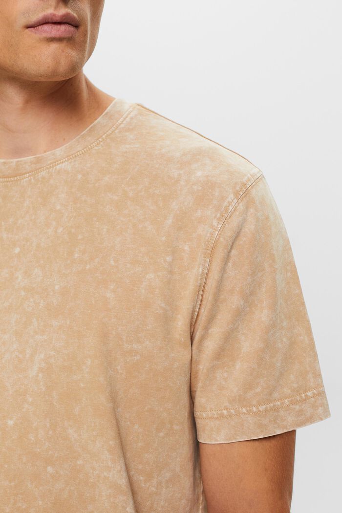 T-shirt à effet délavé Stone washed, 100 % coton, BEIGE, detail image number 2