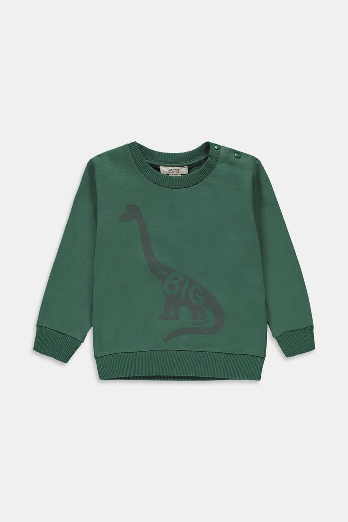 Sweatshirt met print, biologisch katoen, BOTTLE GREEN, detail image number 0