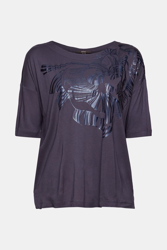 T-shirt à imprimé métallisé, LENZING™ ECOVERO™, DARK BLUE, detail image number 7