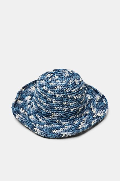 Bucket hat van stro met mooi gemêleerd design