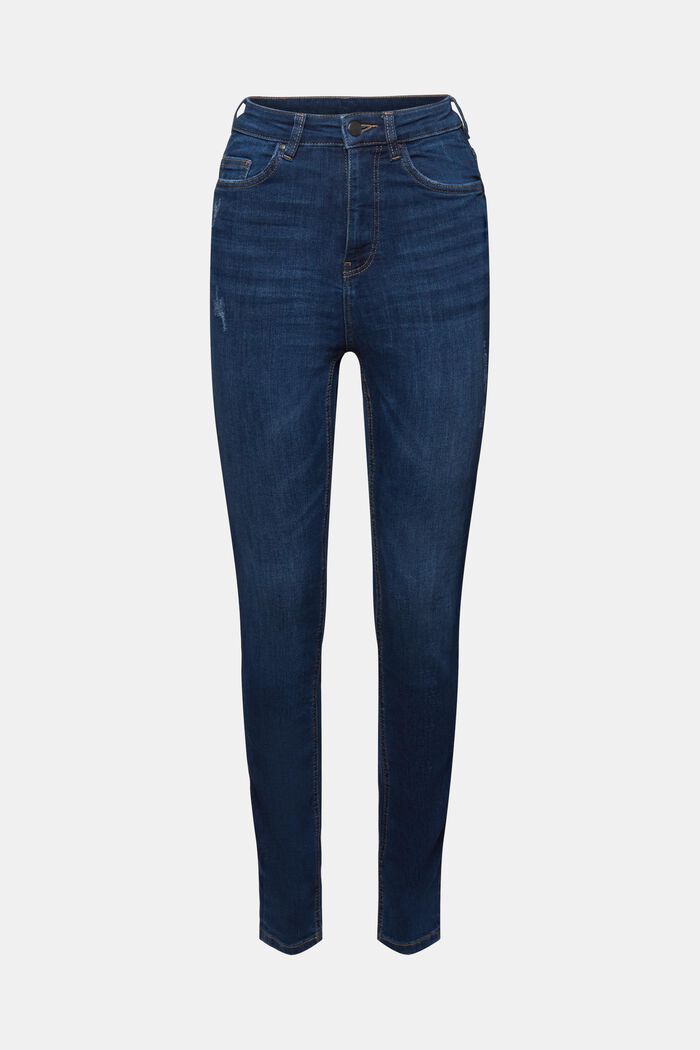 Jeans met superstretch, organic cotton, BLUE LIGHT WASHED, detail image number 6