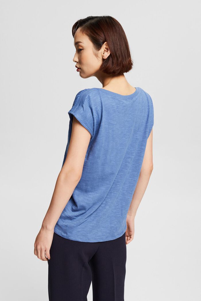 Gebreid shirt van een mix met biologisch katoen, BLUE LAVENDER, detail image number 3