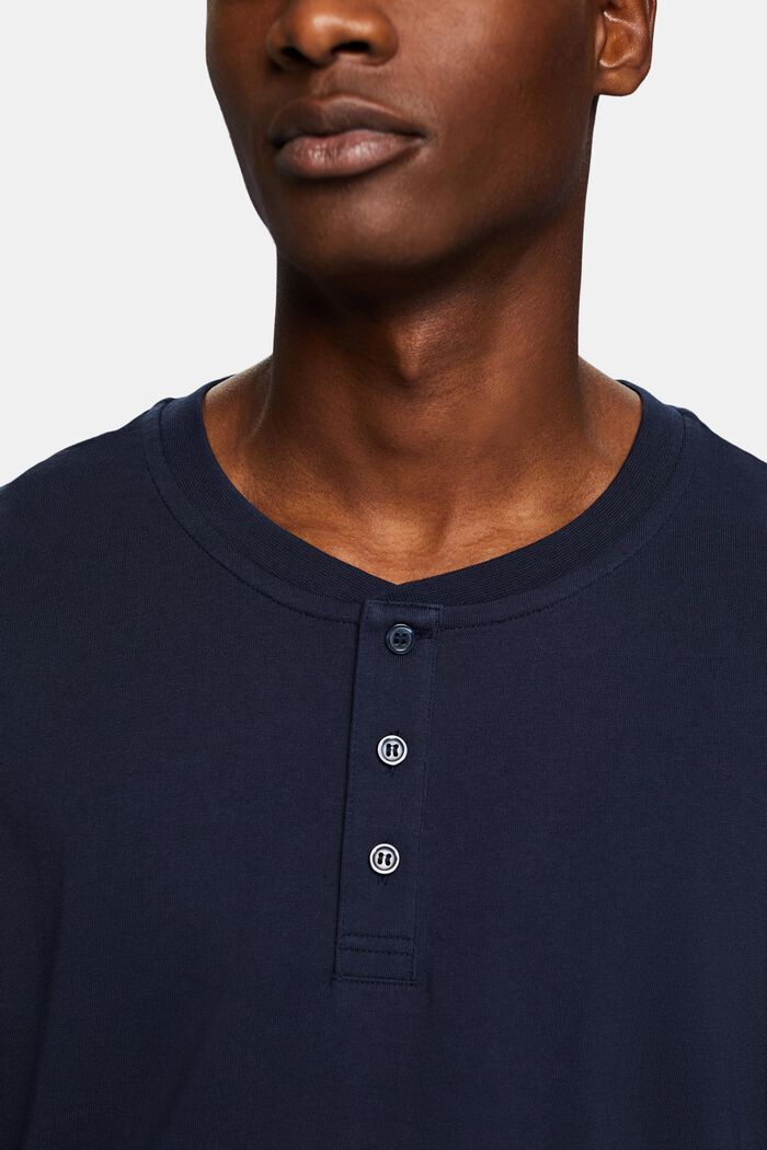 Jersey henly top, NAVY, detail image number 3