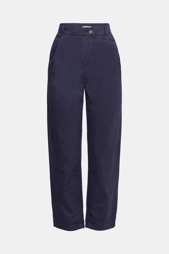 Chino taille haute, 100 % coton Pima, NAVY, detail image number 5
