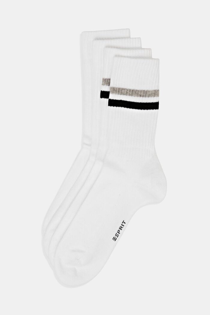 2-pak ribgebreide sokken, SNOW, detail image number 0