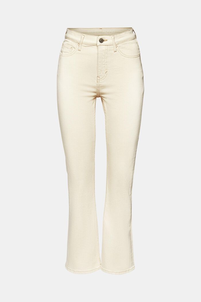 Retro jeans met hoge taille en wijde pijpen, OFF WHITE, detail image number 6