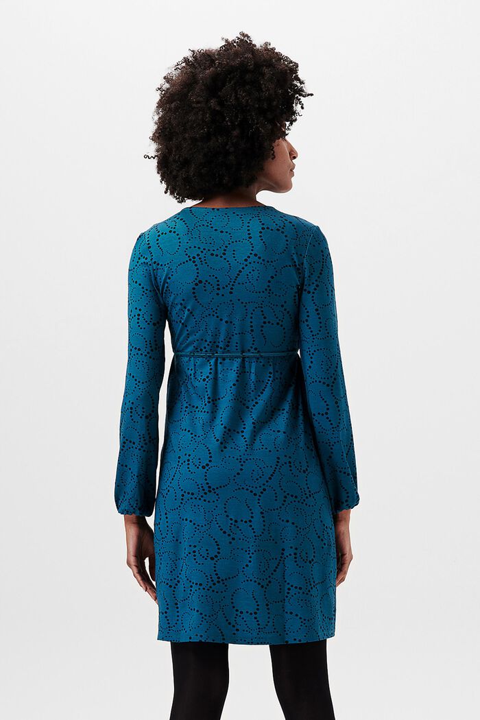 Jersey jurk met motief, LENZING™ ECOVERO™, BLUE CORAL, detail image number 3