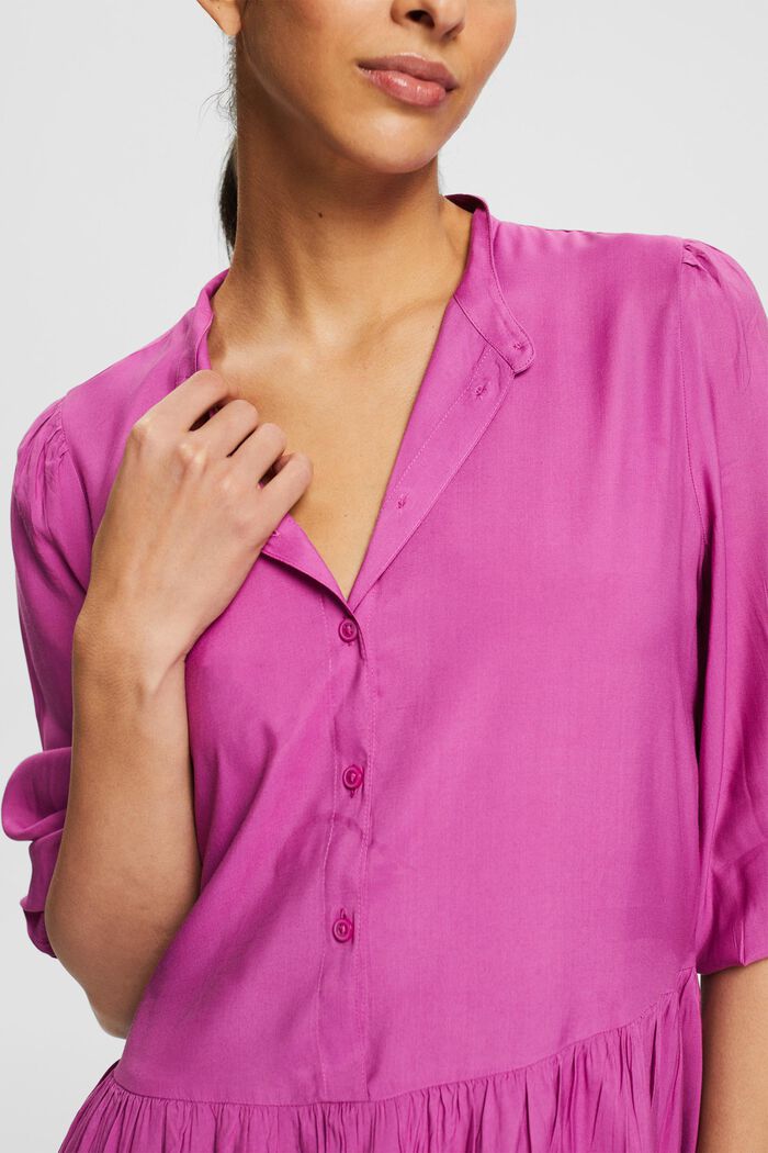 Robe-chemise en 100 % viscose, PINK FUCHSIA, detail image number 3