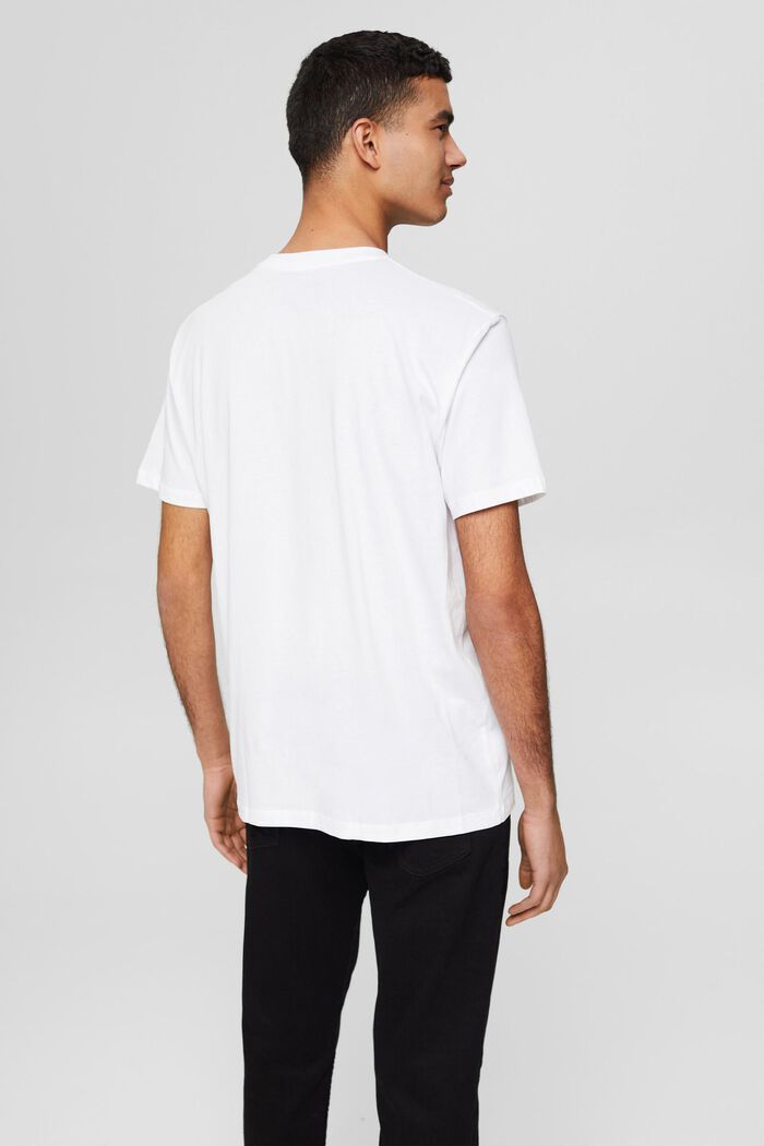 Jersey T-shirt met logo, 100% katoen, WHITE, detail image number 3