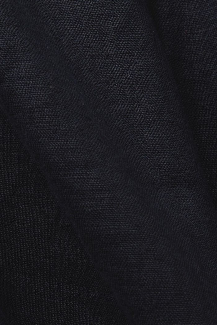 Mouwloze linnen babydoll-blouse, BLACK, detail image number 4