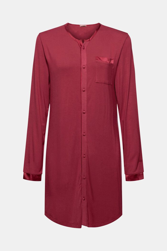Jersey nachthemd van LENZING™ ECOVERO™, DARK RED, overview