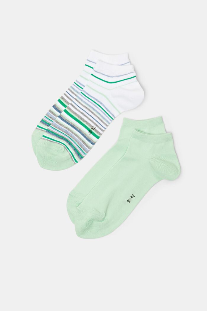 Lot de 2 paires de chaussettes en coton biologique, GREEN/OFF WHITE, detail image number 0
