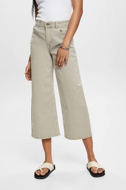 Jupe-culotte taille haute à jambes larges