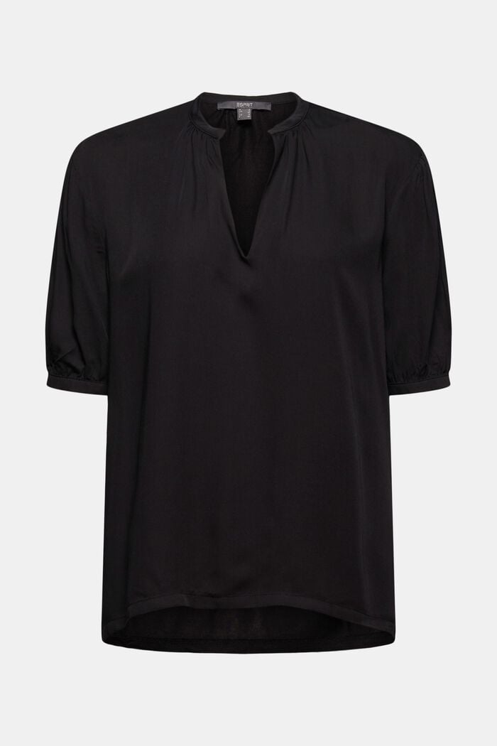 Blouseachtig shirt met LENZING™ ECOVERO™, BLACK, overview