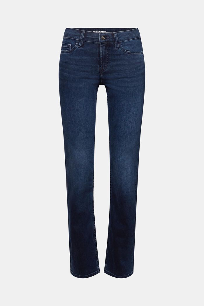 Straight fit jeans met middelhoge taille, BLUE BLACK, detail image number 6