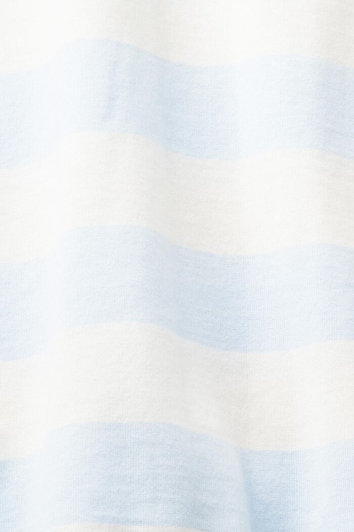 Gestreept, katoenen T-shirt met logo, PASTEL BLUE, detail image number 4