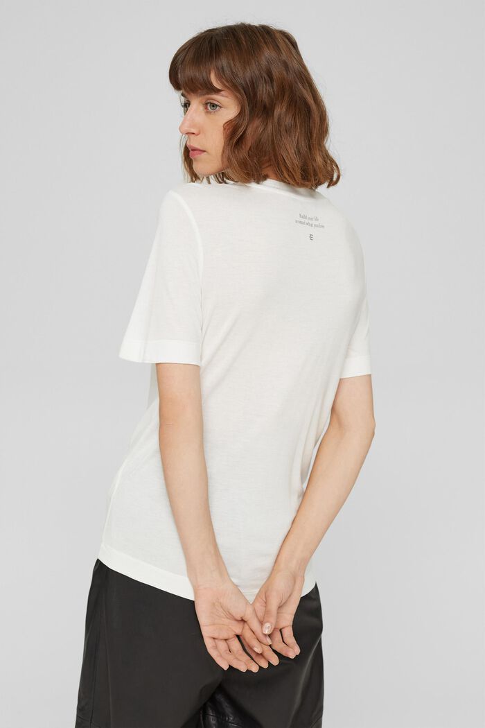 T-shirt à inscription, LENZING™ ECOVERO™, OFF WHITE, detail image number 3