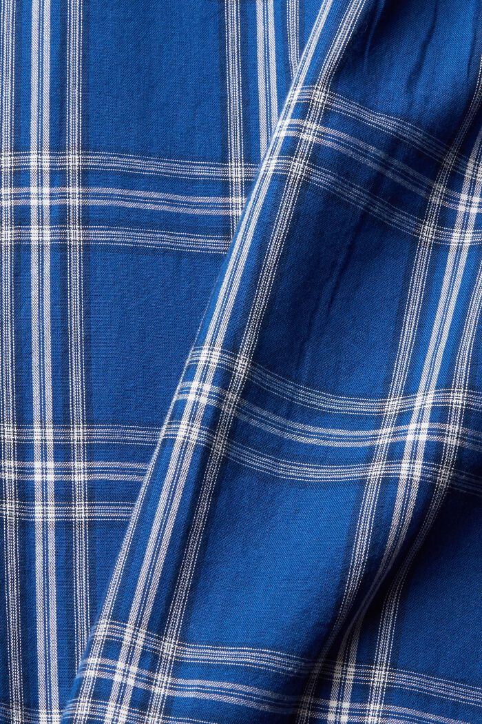 Geruite overhemdblouse met buttondownkraag, BLUE, detail image number 1