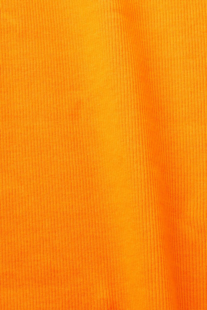 Débardeur en jersey côtelé, coton stretch, BRIGHT ORANGE, detail image number 5