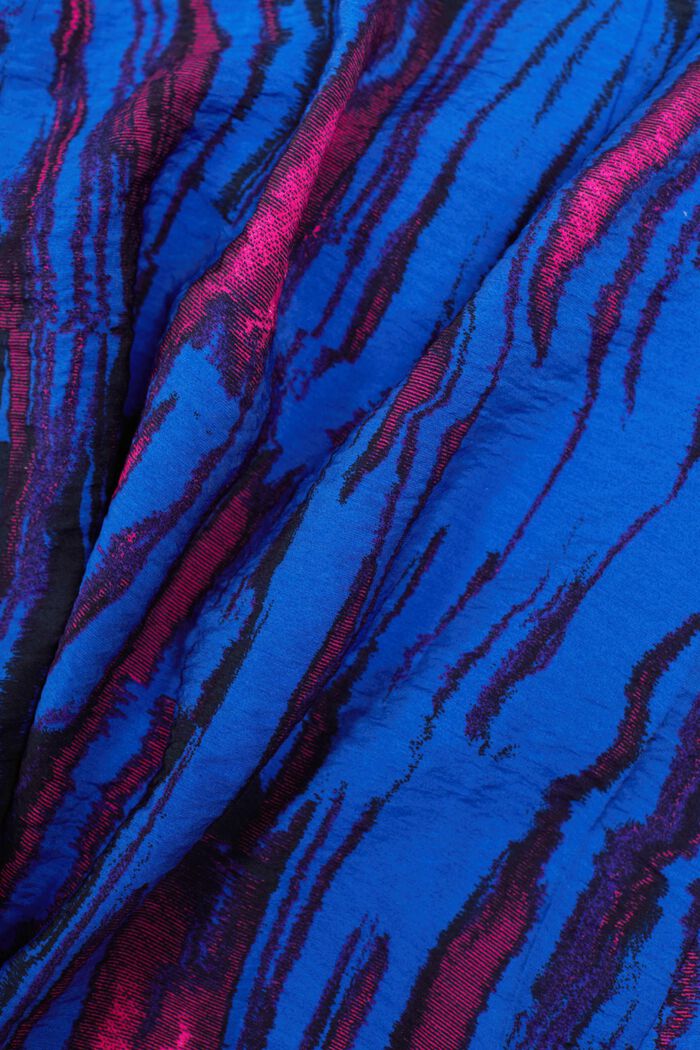 Crinkled minirok met print en wikkeleffect, BRIGHT BLUE, detail image number 6