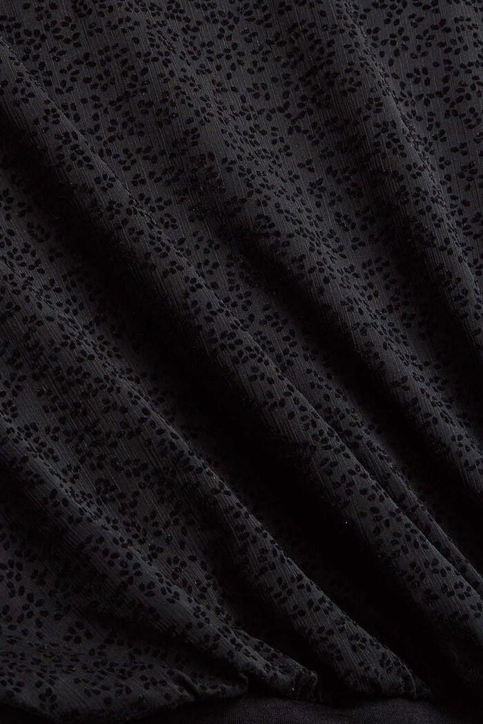Robe en chiffon à motif d’aspect velours, BLACK, detail image number 4