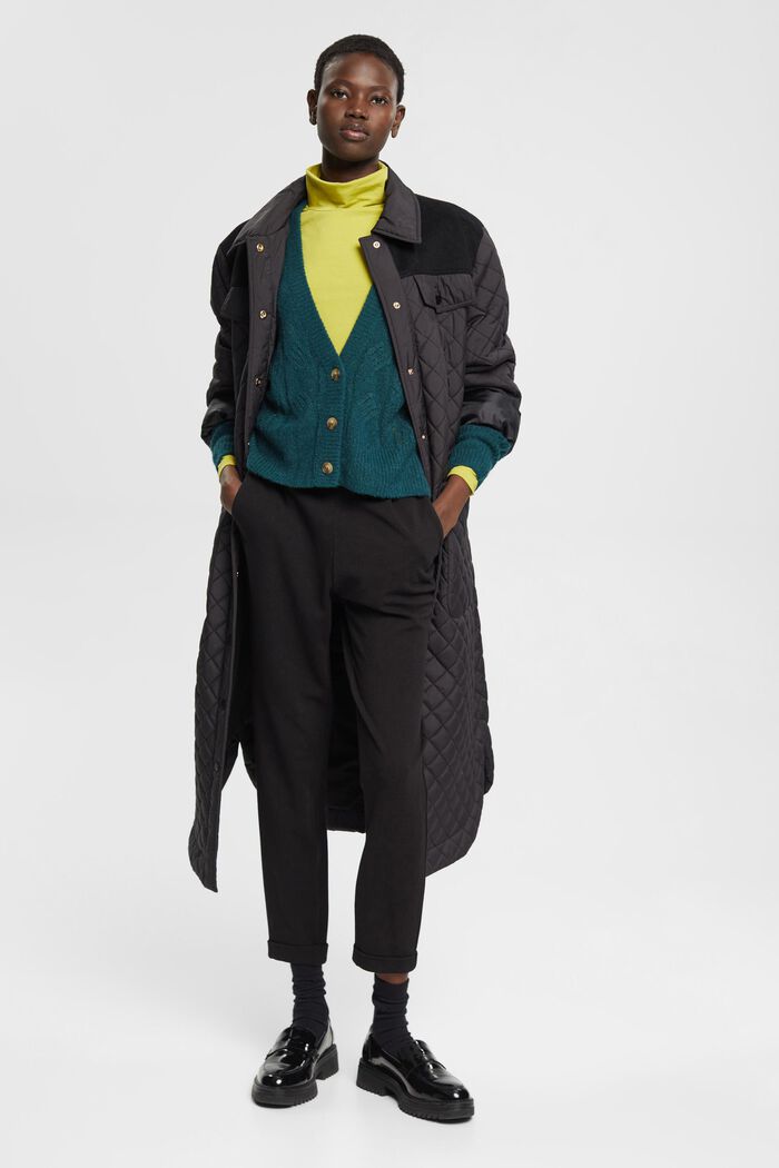 Cardigan en maille torsadée à teneur en laine et en alpaga, TEAL GREEN, detail image number 1