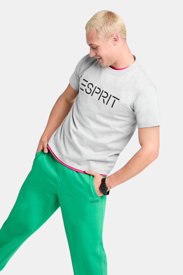 Uniseks T-shirt van katoen-jersey met logo, LIGHT GREY, detail image number 1