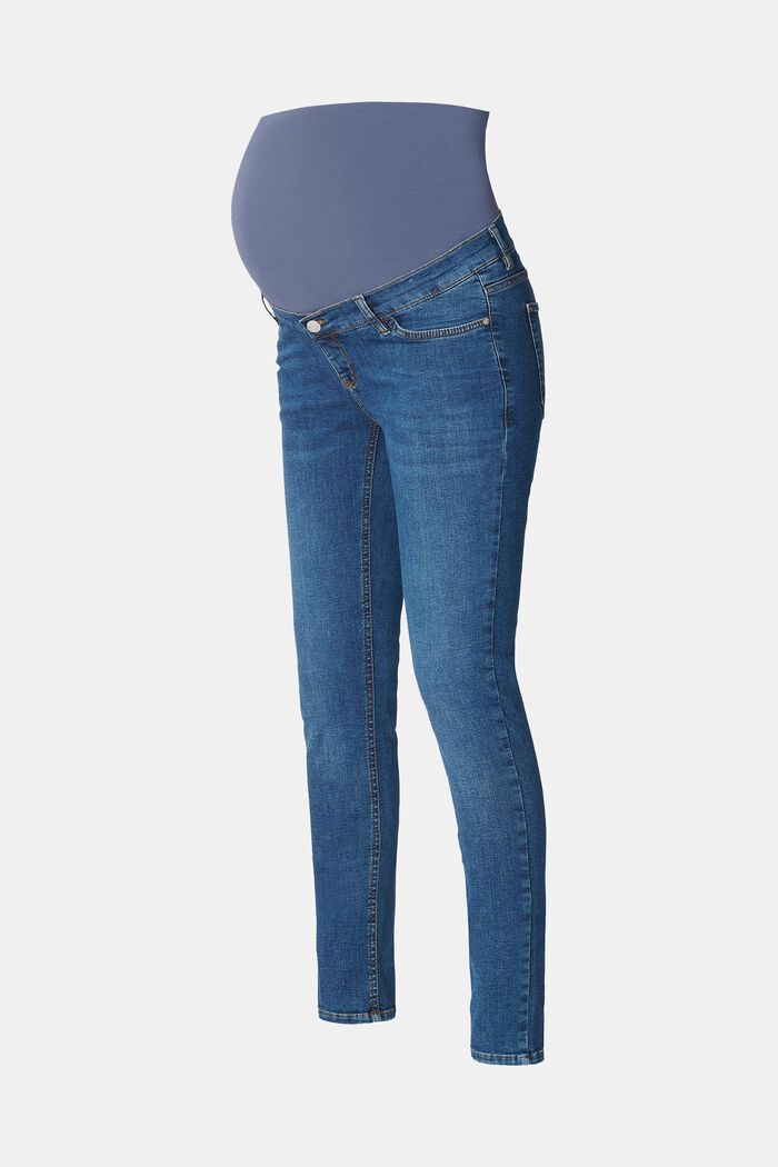 Skinny fit-jeans met band over de buik, MEDIUM WASHED, detail image number 4