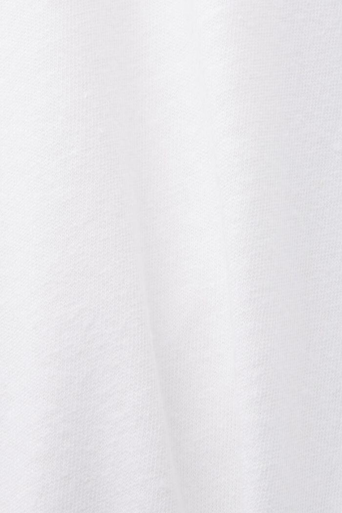 T-shirt en mélange de coton et de lin, WHITE, detail image number 5
