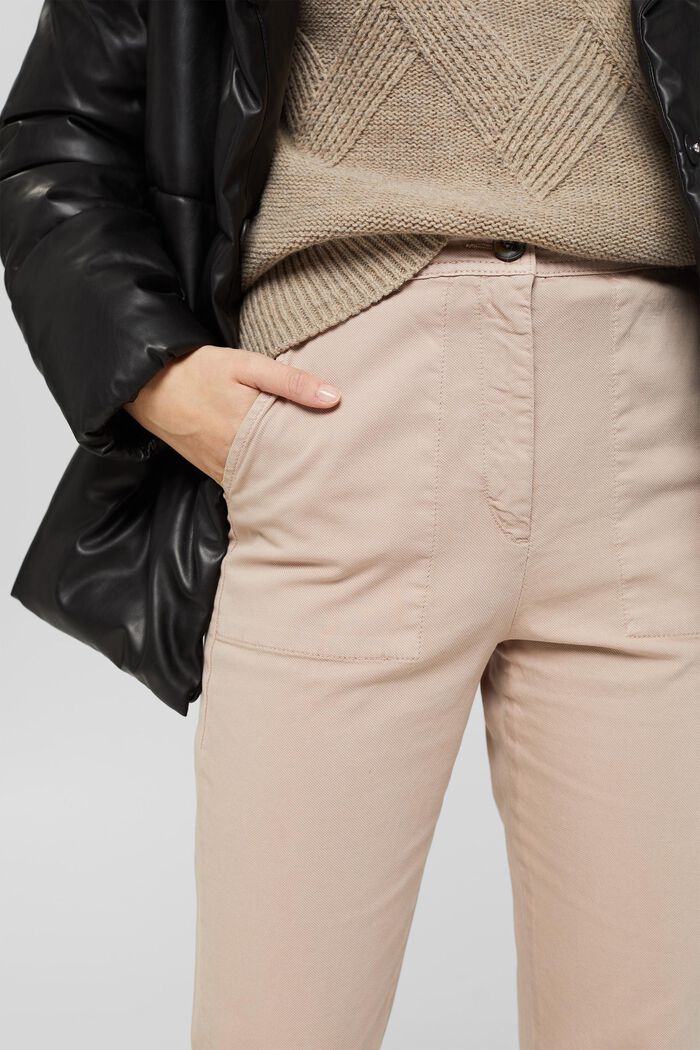 Pantalon taille haute en coton biologique, LIGHT TAUPE, detail image number 2