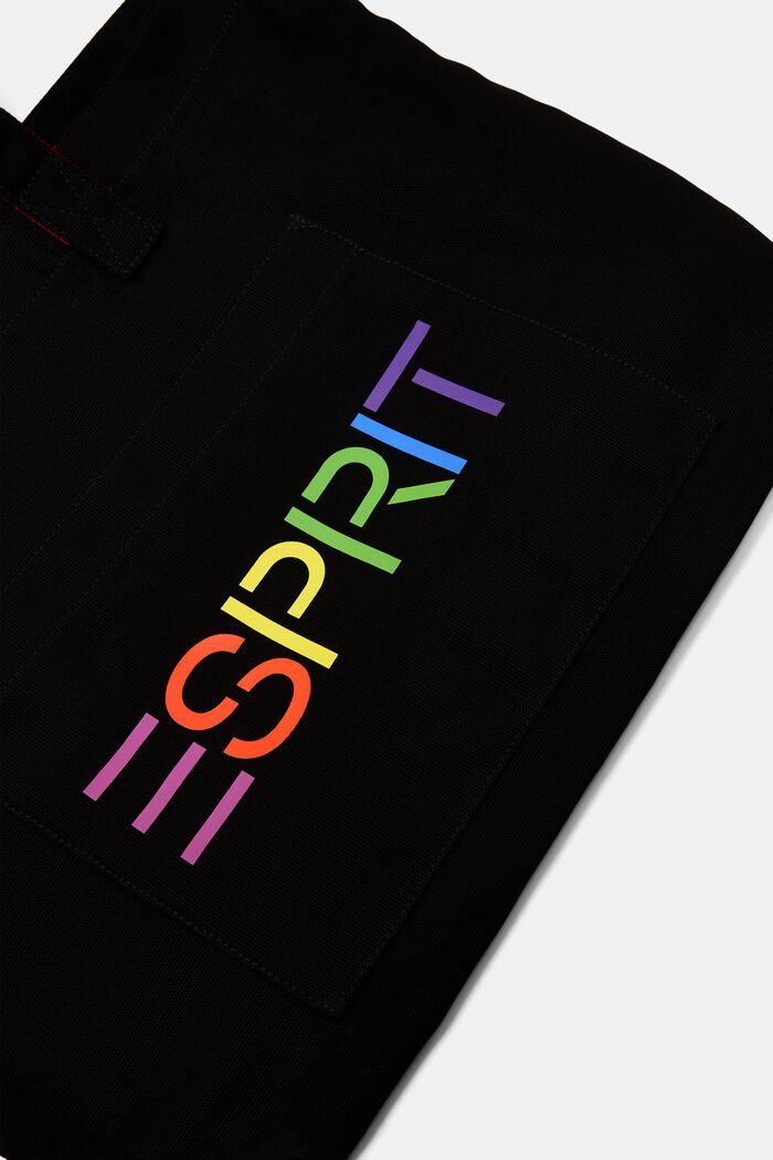 Canvas tote bag met logo, BLACK, detail image number 3