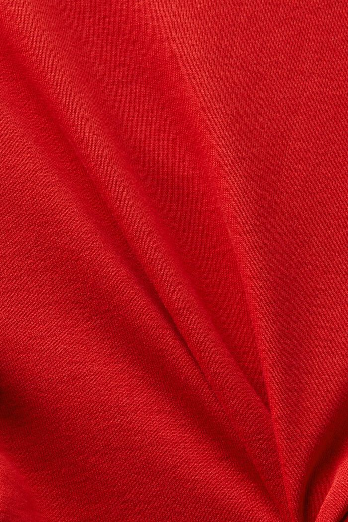 Katoenen T-shirt met V-hals, DARK RED, detail image number 4