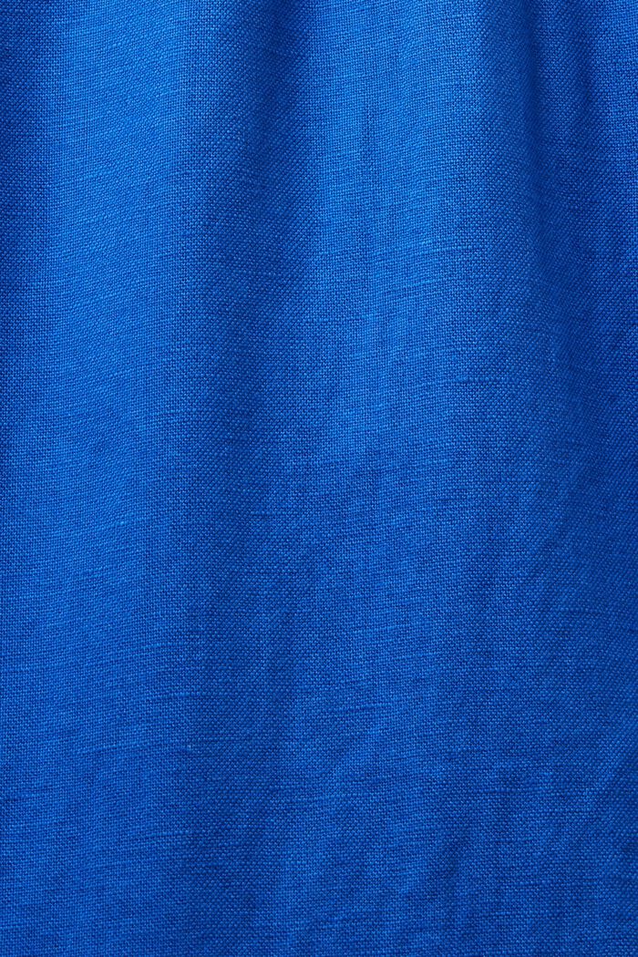 Rechtlijnige broek van linnen en katoen, BRIGHT BLUE, detail image number 6