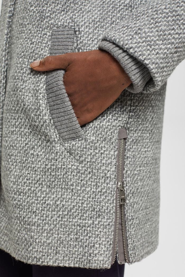 Manteau en laine mélangée bicolore, LIGHT GREY, detail image number 2
