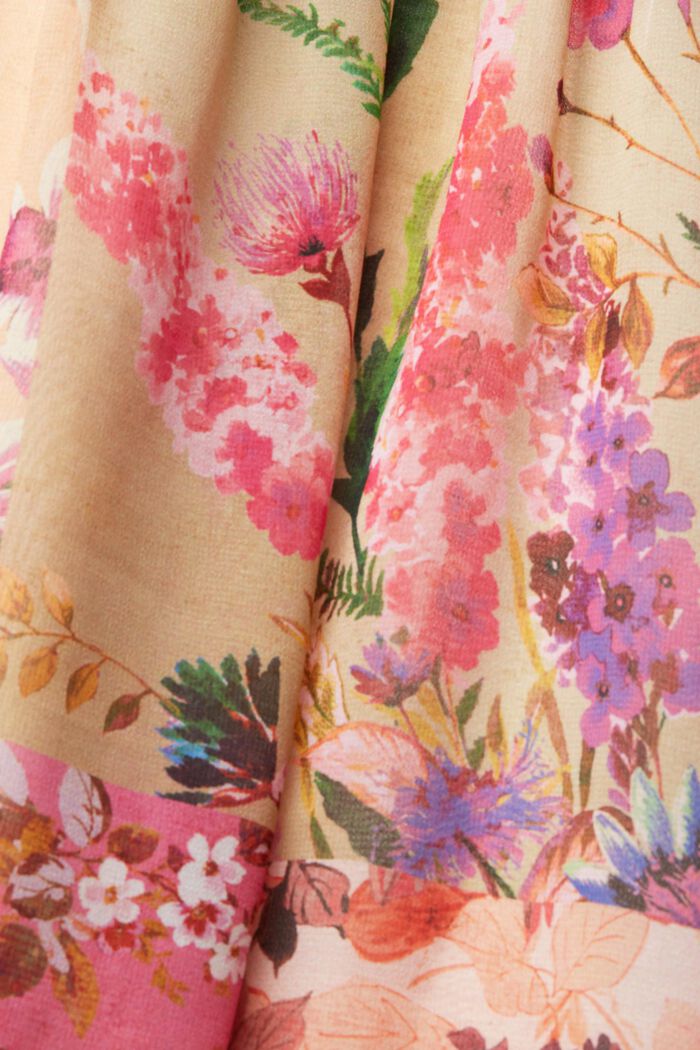 En matière recyclée : la robe en chiffon à motif floral, PINK FUCHSIA, detail image number 4