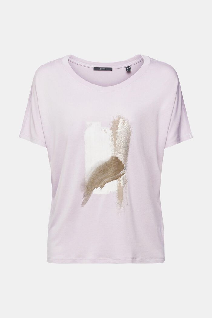 T-shirt met print, LENZING™ ECOVERO™, LAVENDER, detail image number 2