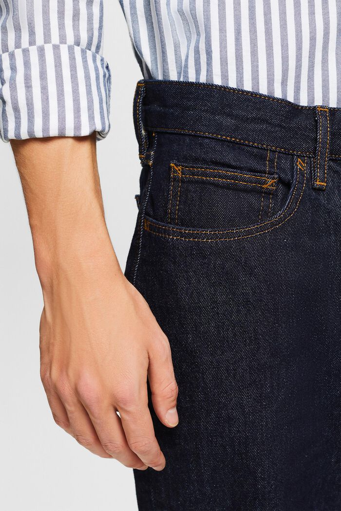 Jeans met middelhoge taille en rechte pijpen, BLUE RINSE, detail image number 4