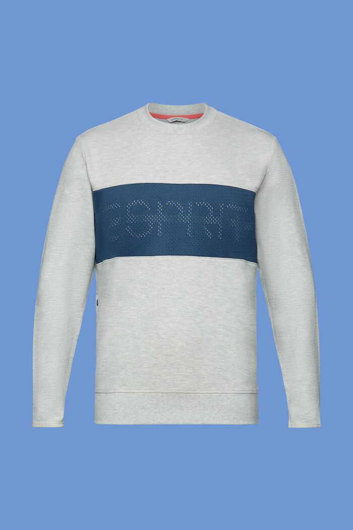 Fleece sweatshirt met mesh logo, LIGHT GREY, detail image number 6