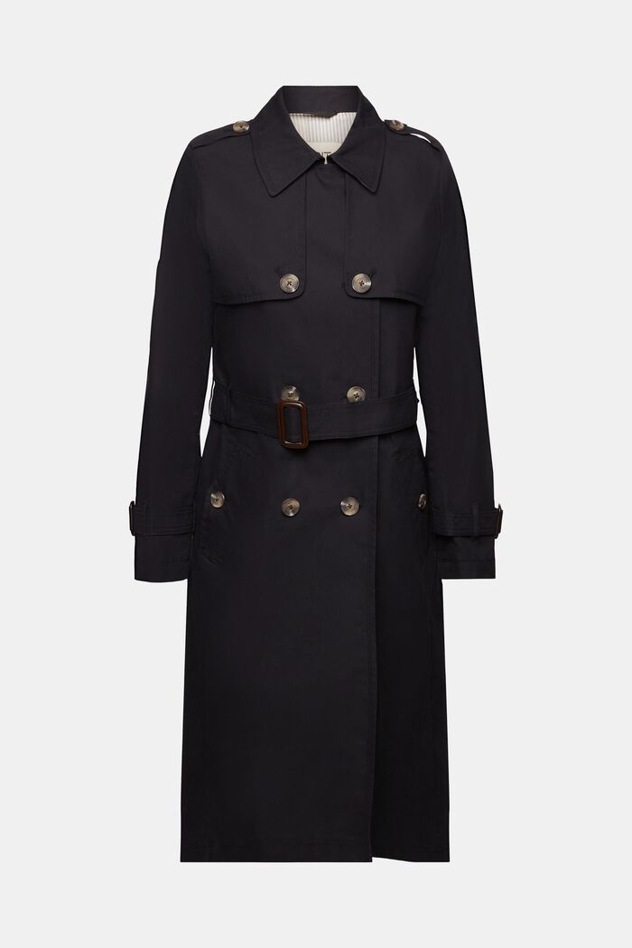 Trench-coat à boutonnage croisé et ceinture, BLACK, detail image number 6