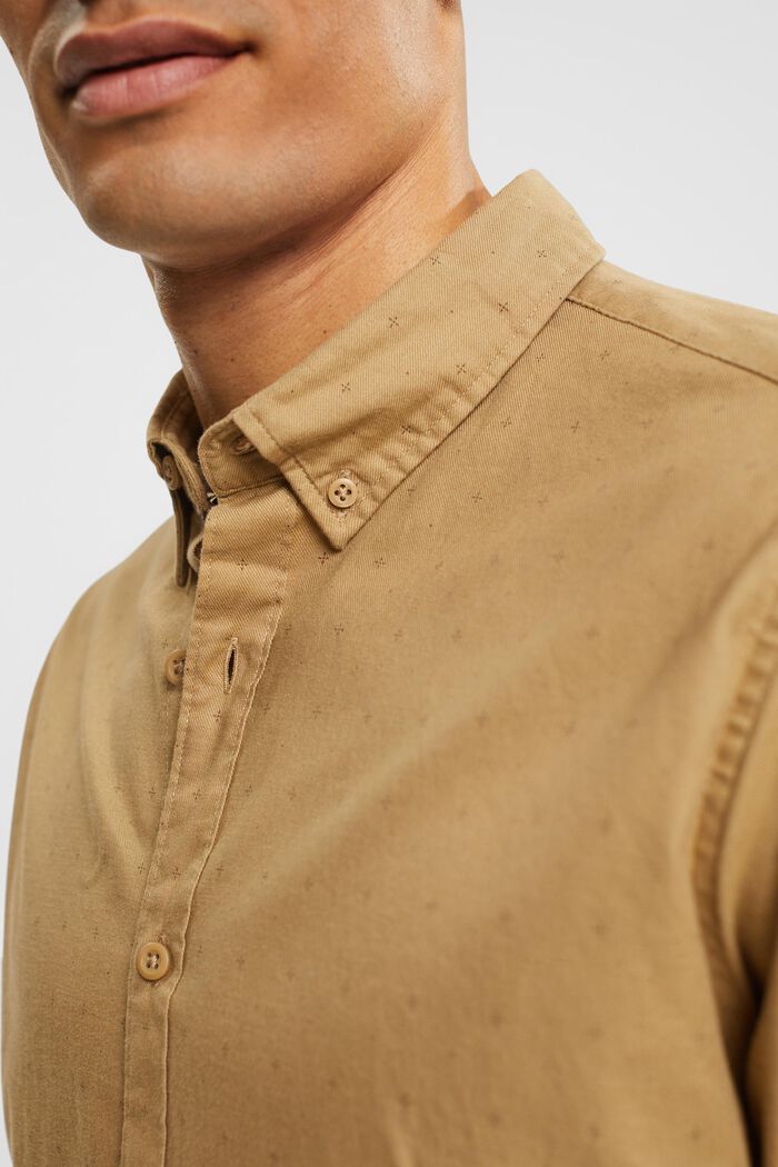 Chemise à col boutonné ornée d’un mini-imprimé, KHAKI BEIGE, detail image number 2