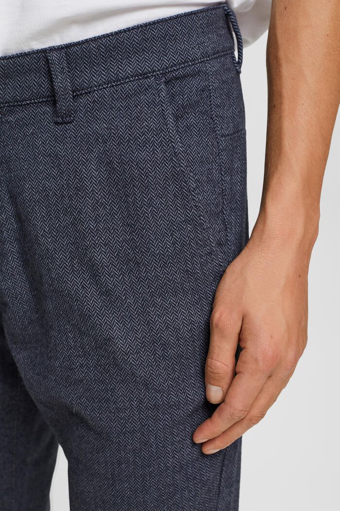 Pantalon slim à chevrons, NAVY, detail image number 0