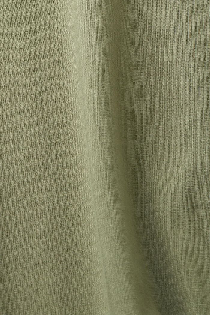 Katoenen T-shirt met ronde hals, LIGHT KHAKI, detail image number 4