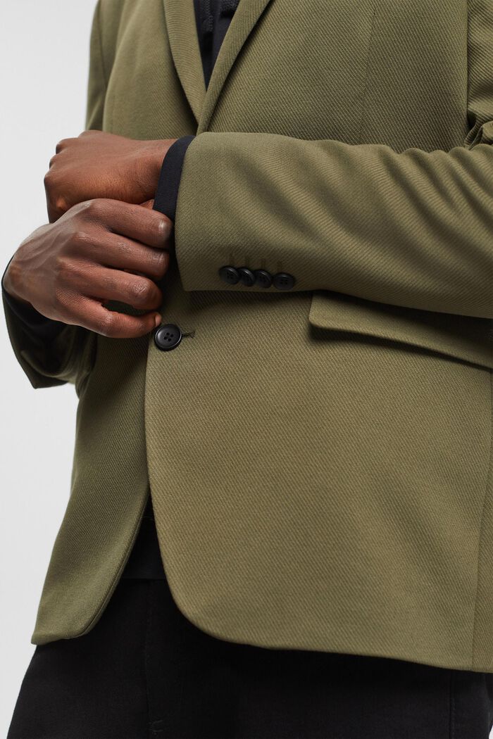 Gestructureerde slim fit-blazer, OLIVE, detail image number 4